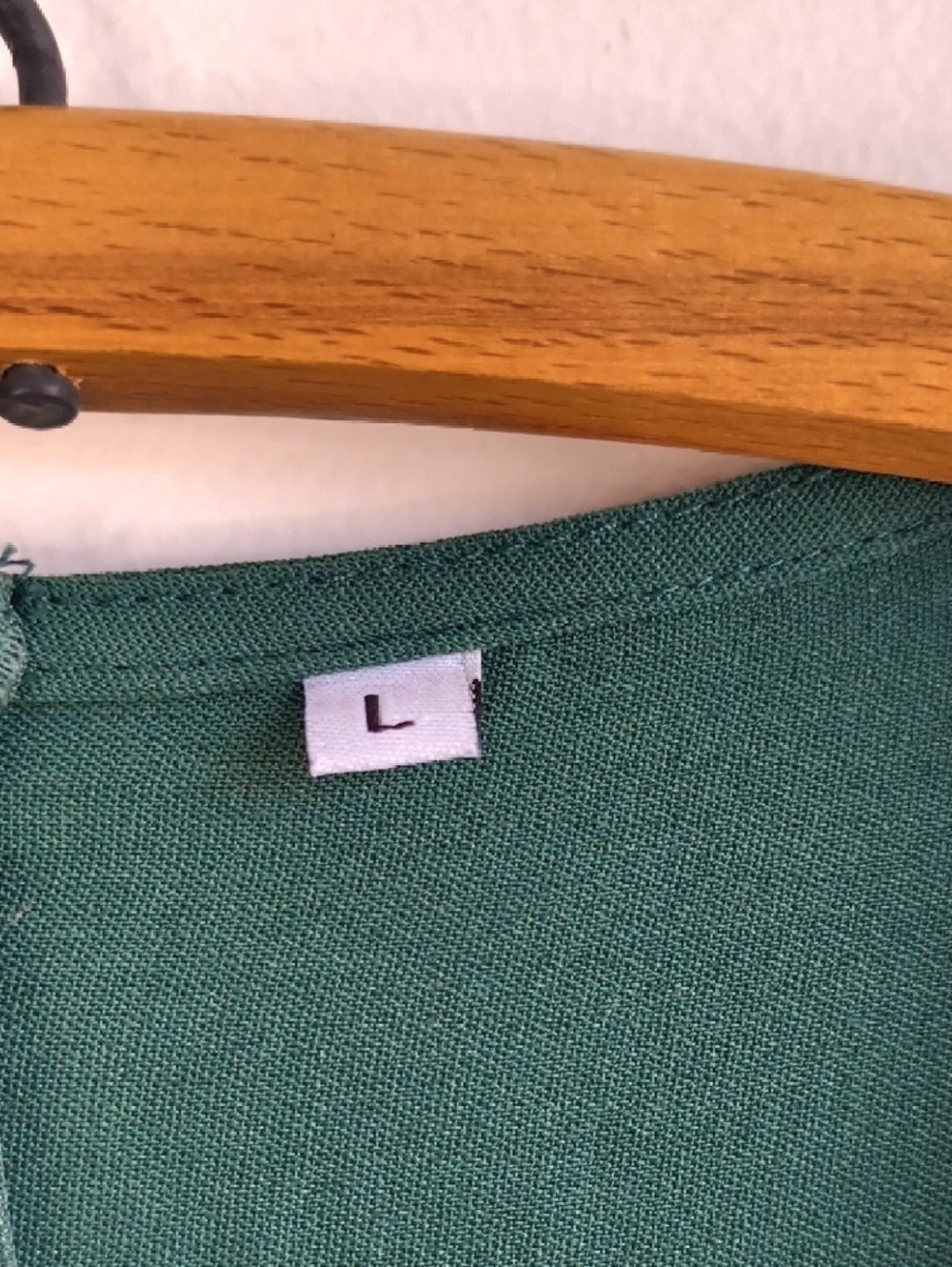 Deep Green Long Sleeve Wrap Dress with Waist Tie - Picture 4 of 6